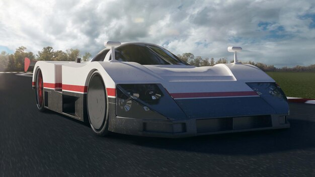 F1 racen 24 uur van le mans Render 3d illustratie