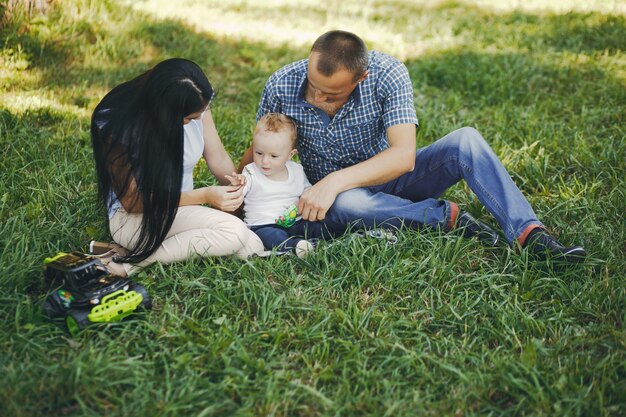 familie in een park