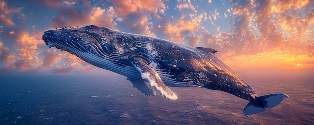 Gratis foto fantasie walvis in de lucht