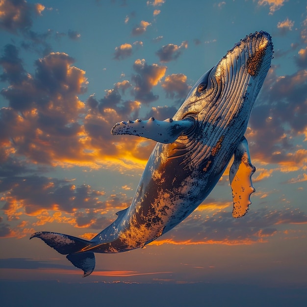 Gratis foto fantasie walvis in de lucht