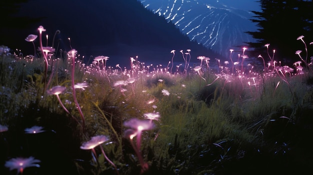 Gratis foto fantasieze mariene landschap met bioluminescerende natuur