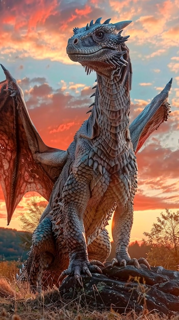 Gratis foto fantastic detailed dragon