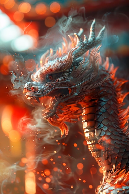 Gratis foto fantastic detailed dragon