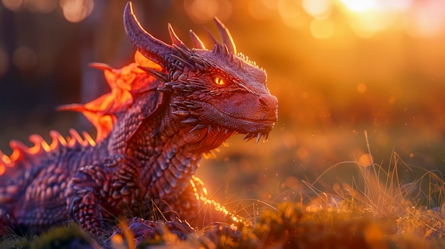 Gratis foto fantastic detailed dragon