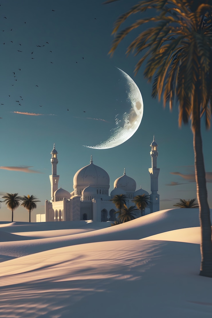 Gratis Foto fantastische moskee-architectuur voor de islamitische nieuwjaarsviering