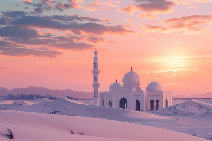 Gratis Foto fantastische moskee-architectuur voor de islamitische nieuwjaarsviering
