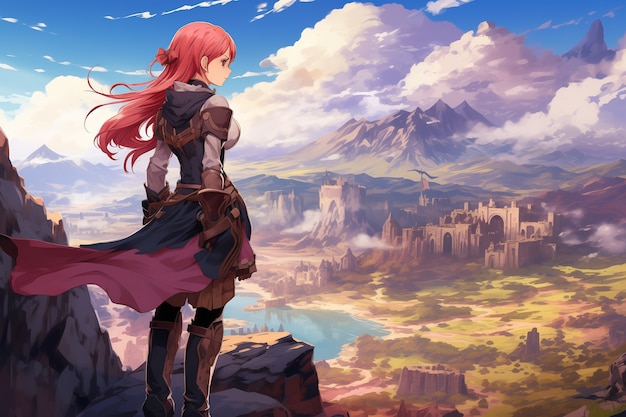 Gratis foto fantasy anime-stijl scène