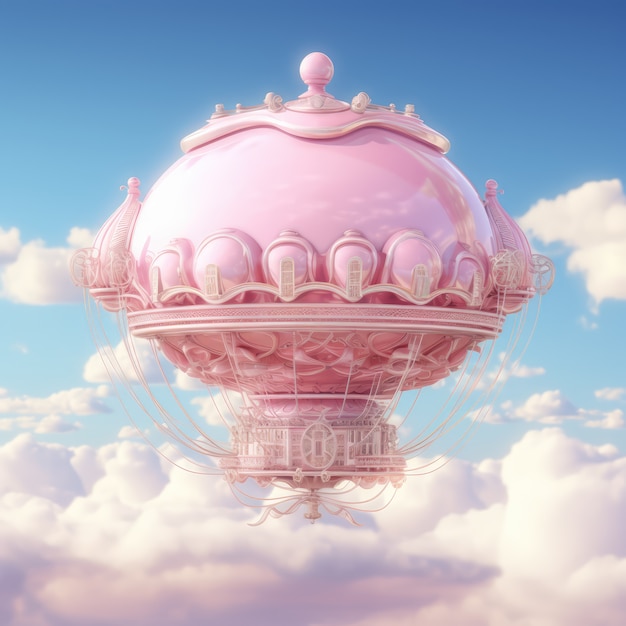 Gratis foto fantasy-stijl wolken en ballon