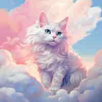 Gratis foto fantasy-stijl wolken met kat