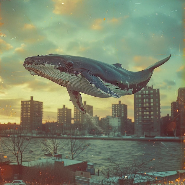 Gratis foto fantasy whale in the sky