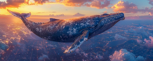 Gratis foto fantasy whale in the sky