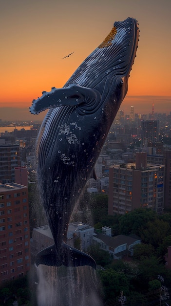 Gratis foto fantasy whale in the sky