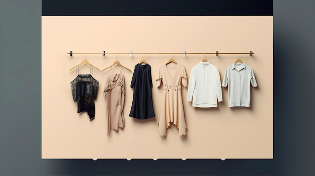 Gratis foto fast fashion concept met kleding op hangers