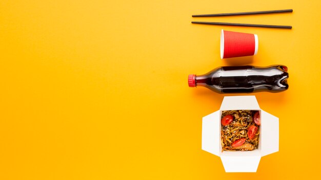 Fastfood lekkernijen met kopieerruimte