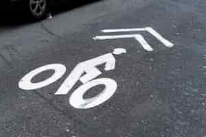Gratis foto fiets verkeersbord bovenaanzicht