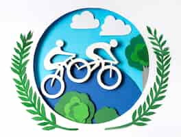 Gratis foto fietswedstrijd in papierstijl