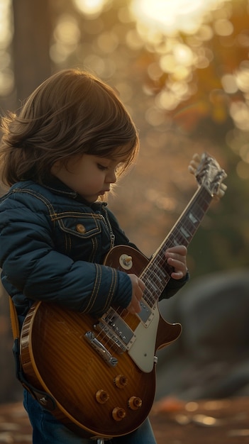 Gratis foto figuur die elektrische gitaar speelt