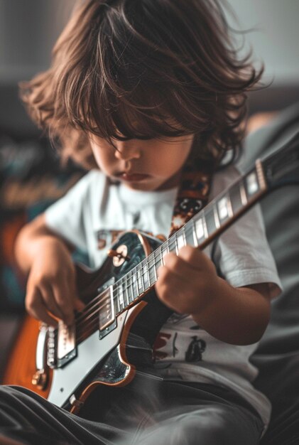 Figuur die elektrische gitaar speelt