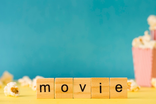 Film houten letters met kopie ruimte