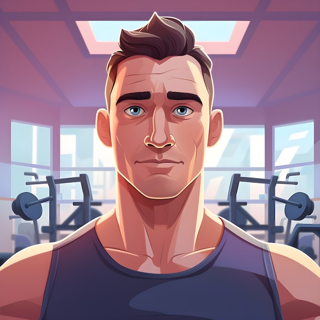 Gratis foto fit cartoon personage training