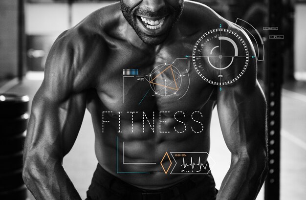 Fitness concept met fit man buigen