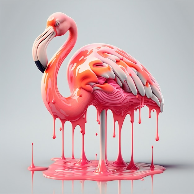 Flamingovogel aan het smelten