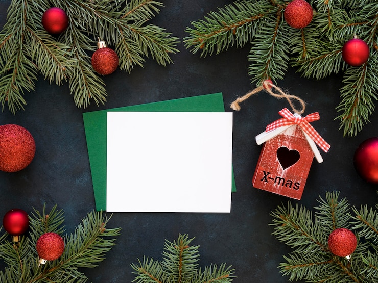 Gratis Foto flat lay van mooi kerstconcept