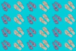 Gratis foto flip-flop patroon voor de zomer