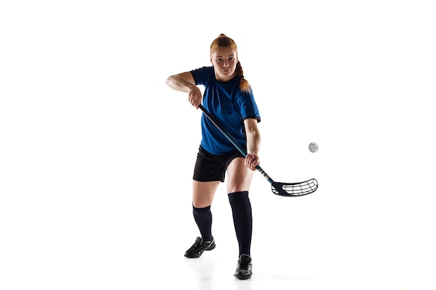 Gratis foto floorball vrouwelijke speler