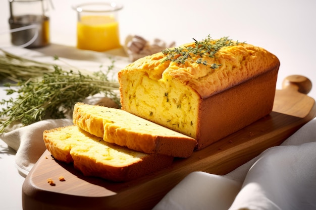 Foto van zelfgemaakt gesneden brood van kikkererwtenmeel