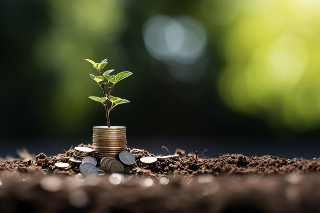 Fotorealistisch geld met plant