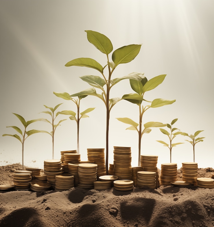 Gratis Foto fotorealistisch geld met plant