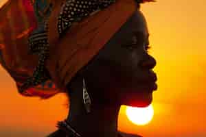 Gratis foto fotorealistisch portret van een afrikaanse vrouw