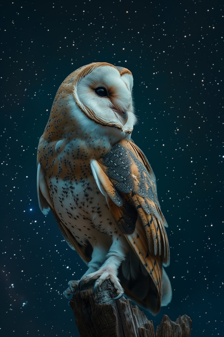 Gratis Foto fotorealistische afbeelding van de uil's nachts