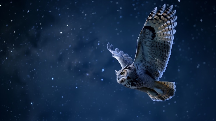 Gratis Foto fotorealistische afbeelding van de uil's nachts