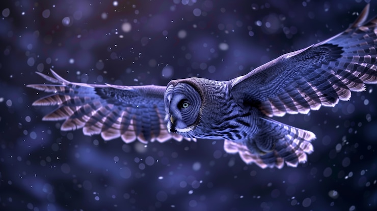 Gratis Foto fotorealistische afbeelding van de uil's nachts
