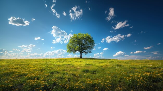 Fotorealistische afbeelding van een boom in de natuur met takken en stam