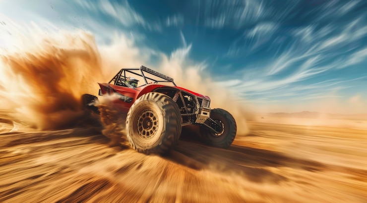 Gratis Foto fotorealistische afbeelding van een off-road auto met natuur, terrein en weersomstandigheden