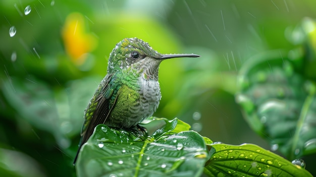 Gratis foto fotorealistische afbeelding van een prachtige kolibrie in haar natuurlijke habitat