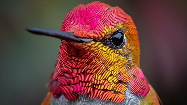 Fotorealistische afbeelding van een prachtige kolibrie in haar natuurlijke habitat