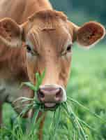 Gratis foto fotorealistische afbeelding van koeien die buiten grazen