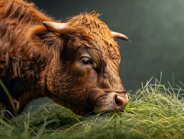 Fotorealistische afbeelding van koeien die in de natuur buiten grazen