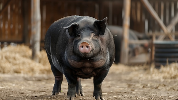 Gratis foto fotorealistische boerderijscène met varkens