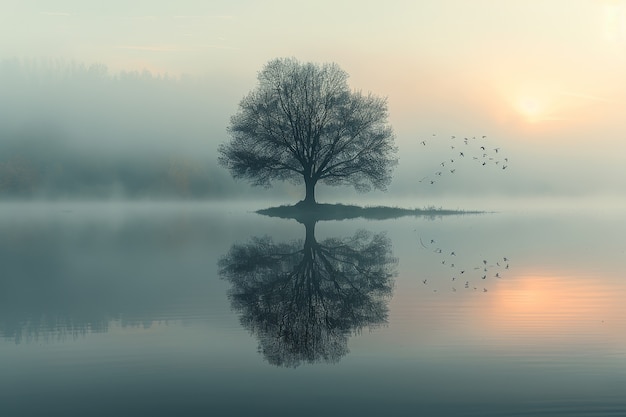 Gratis foto fotorealistische boom met takken en stam buiten in de natuur