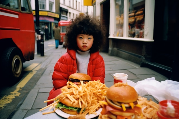 Gratis foto fotorealistische burgermaaltijd