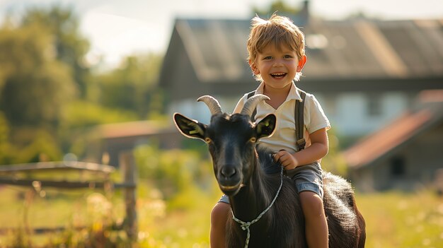 Gratis foto fotorealistische geitenboerderij