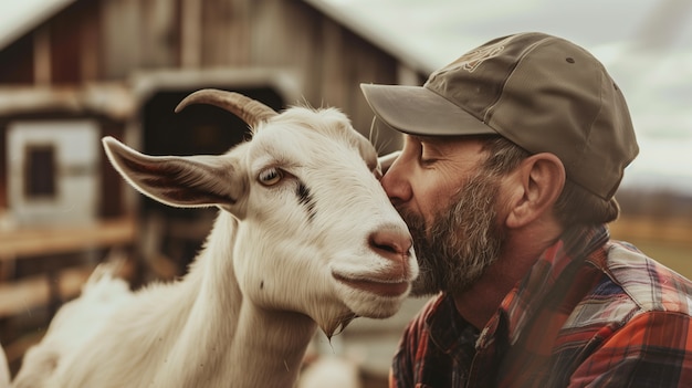 Gratis foto fotorealistische geitenboerderij