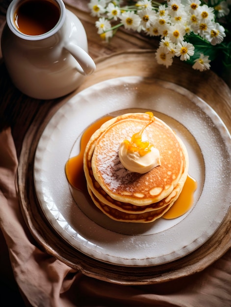 Gratis foto fotorealistische pannenkoeken van bovenaf