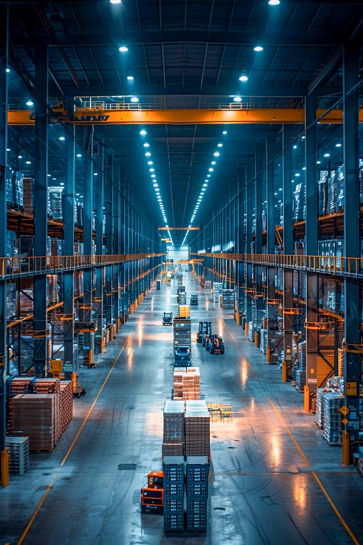 Gratis Foto fotorealistische scène met logistieke werkzaamheden in het magazijn