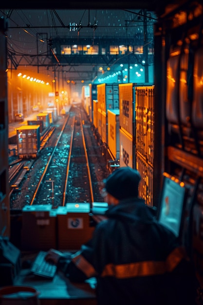 Gratis foto fotorealistische scène met logistieke werkzaamheden in het magazijn